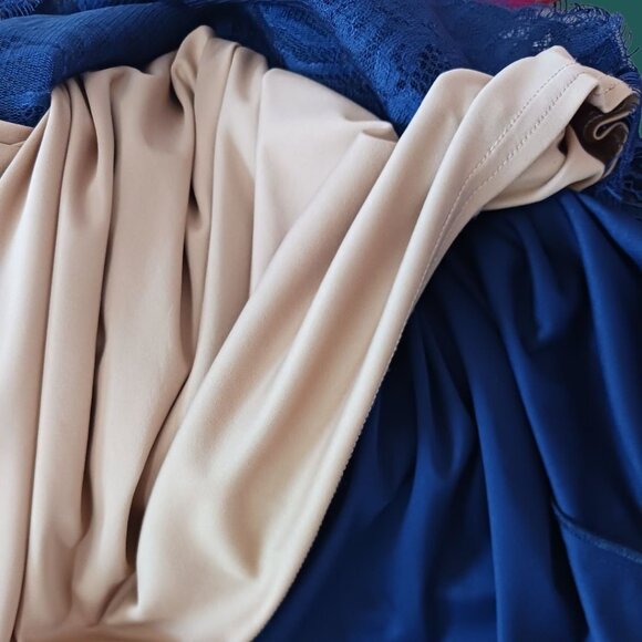 Tadashi Shoji Lace Off-The-Shoulder Sheath Dress Royal Blue Size 8 - Picture 16 of 16